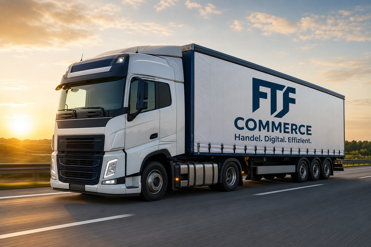 FTF Commerce LKW mit Firmenlogo auf der Plane